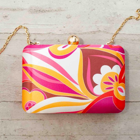 NWT Express Paisley Retro Print Clutch - Picture 3 of 10